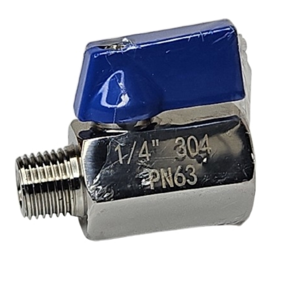 Stainless Steel Valve with Blue Handle